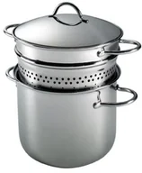 Garnki - Barazzoni 401048022 garnek do makaronu, ze stali nierdzewnej 18/10, z wkładem, pojemność 6 litry 401048022 - miniaturka - grafika 1