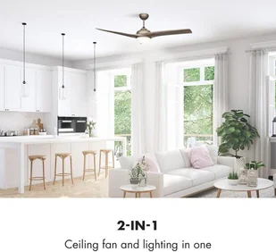 Klarstein Figo Wentylator stropowy 52" 55W Lampa stropowa 2x42W Pilot tytanowy VTS6-Figo-T - Wentylatory sufitowe - miniaturka - grafika 2