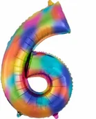 Balony i akcesoria - Amscan Balon SuperShape 6 Rainbow Splash, foliowy L34, zapakowany, 55 x 86 cm 3853601 - miniaturka - grafika 1