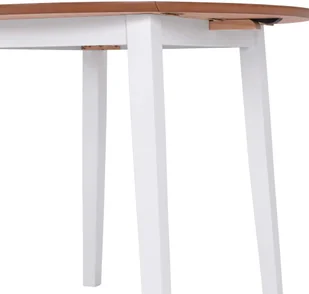 vidaXL Zestaw mebli do jadalni, 3 szt, MDF i drewno kauczukowca, białe - Stoły z krzesłami - miniaturka - grafika 5