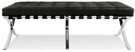 Ławki do przedpokoju - KING HOME Ławka BARCELON czarna skóra naturalna stal polerowana (T03.LONG.STOOL) - miniaturka - grafika 1