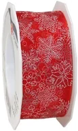 Pasmanteria - Pattberg Taśma na prezent 1 sztuki, 40 MM X 20 m, C.E. PATT górski dekoracja Frosty, z drutu, wstążka z organzy, czerwony 6334020-609 - miniaturka - grafika 1