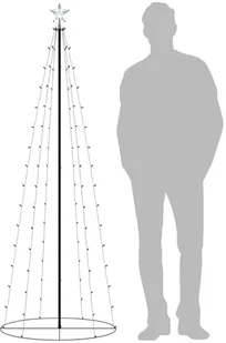 vidaXL Ozdoba świąteczna w kształcie choinki, 100 LED, 70x180 cm - Oświetlenie świąteczne - miniaturka - grafika 3