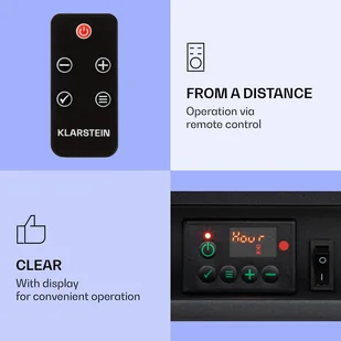 Klarstein Klarstein Studio 5 Arc kominek  elektryczny 1800 W płomienie LED grzejnik elektryczny/wentylator pilot FP6-Studio5ArcSmartB - Kominki elektryczne - miniaturka - grafika 3