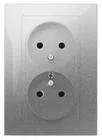 LEDart EPN podwójne z uziemieniem CARLA Srebrny 1735-06 - Gniazdka elektryczne - miniaturka - grafika 2