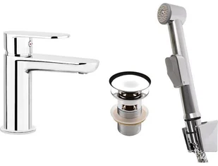 DEANTE DEANTE ALPINIA BGA027M bateria umywalkowa ze słuchawką typu bidetta z click-clack z przelewem CHROM BGA_027M - Baterie umywalkowe - miniaturka - grafika 3