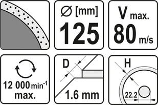 Yato TARCZA CIĄGŁA 125MM DO CERAMIKI PROFESJONALNA YT-59952 ZYSKAJ RABAT 30 ZŁ YT-59952 - Tarcze do pił - miniaturka - grafika 3