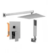 Stelaże i zestawy podtynkowe do WC - REA P8451 Fenix Chrome Zestaw natryskowy podtynkowy z baterią deszczownicą i ramieniem ściennym słuchawką - miniaturka - grafika 1