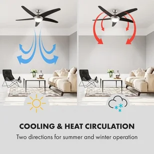 Klarstein Bolero wentylator sufitowy 134 cm oświetlenie 55W łopatki pilot VTS6-BoleroWalnuss - Wentylatory sufitowe - miniaturka - grafika 4