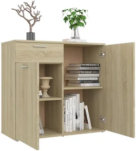 vidaXL Szafka dąb sonoma 80x36x75 cm płyta wiórowa 805773 - Komody - miniaturka - grafika 5