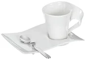 Akcesoria i części AGD - Villeroy & Boch NewWave Caff cappuccino zestaw/zestaw usługi o nowoczesnym designie z białej porcelany premium/nadaje się do mycia w zmywarce do naczyń/1 X (3-częściowy) 1024848708 - miniaturka - grafika 1