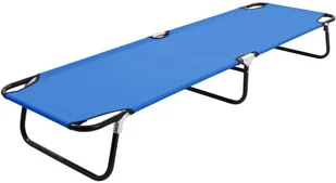 vidaXL Składany leżak, niebieski, stal - Leżaki ogrodowe - miniaturka - grafika 2