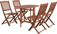 Meble ogrodowe - vidaXL 5 częściowy zestaw składanych mebli ogrodowych lite drewno akacjowe 44020 44020 - miniaturka - grafika 1