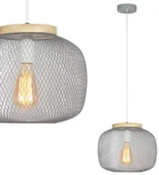 Lampy sufitowe - Rabalux Loftowa LAMPA wisząca RUPERT 5237 metalowy ZWIS ażurowy do przedpokoju okrągły szary 5237 - miniaturka - grafika 1