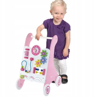 VIGA Viga Drewniany Chodzik Edukacyjny Różowy - Chodziki - miniaturka - grafika 3