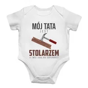 Body dla niemowląt - Mój tata jest stolarzem - body dziecięce z nadrukiem - miniaturka - grafika 1