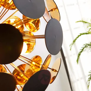 Lindby Stylowa lampa wisząca czarna ze złotem 54 cm - Cerchio - Lampy sufitowe - miniaturka - grafika 5