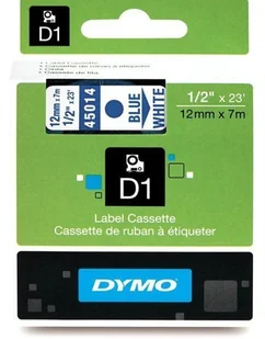 Dymo Standardowa taśma D1 - 12mm x 7m - niebieski/biała - 45014 - Etykiety do drukarek - miniaturka - grafika 4