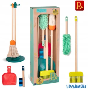 B.Toys Clean n Play drewniany zestaw do sprzątania - Zabawki AGD - miniaturka - grafika 2