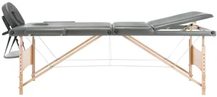 VidaXL Stół do masażu z 3 strefami, drewniana rama, antracyt, 186x68cm 110172         VidaXL - Stoły i łóżka do masażu - miniaturka - grafika 4
