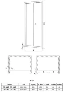 Deante Flex 90 KTL 621D - Ścianki i drzwi prysznicowe - miniaturka - grafika 4