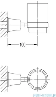 Omnires Art Line kubek wiszący chrom AL53320CR - Kubki na szczoteczki do zębów - miniaturka - grafika 2
