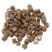 Pozostałe akcesoria fryzjerskie - Allepaznokcie Mikroringi z silikonem do przedłużania włosów 6 mm kolor Nr 5 woreczek 100 szt - miniaturka - grafika 1