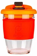 Kubki - Pioneer DrinkPod szklany kubek do kawy wielokrotnego użytku, nie zawiera BPA, 340 ml, 12 oz  VOLCANO, czerwony - miniaturka - grafika 1