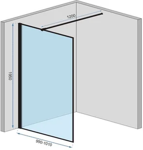 Rea łazienka z wyobraźnią Ścianka szklana Bler-1 czarna loft 100 cm K7955 - Ścianki i drzwi prysznicowe Rea łazienka z wyobraźnią Ścianka szklana Bler-1 czarna loft 100 cm K7955 - Ścianki i drzwi prysznicowe - miniaturka - grafika 3