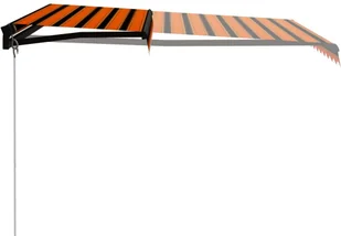 vidaXL Ręcznie zwijana markiza, 300 x 250 cm, pomarańczowo-brązowa vidaXL - Markizy - miniaturka - grafika 2