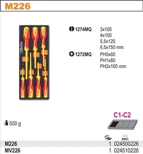 Beta WKŁAD PROFIL. NA ZESTAW NARZ. 2450/M226 2451/MV226 - Śrubokręty - miniaturka - grafika 2
