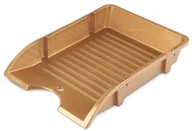 Półki na dokumenty - Donau Szufladka na biurko niełamliwa, PP, A4, złoty 7455001PL-35 - miniaturka - grafika 1