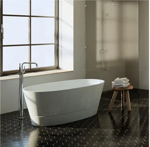 Marmorin Duo II Wanna wolnostojąca 150x80 cm biały połysk PW536101500 - Wanny - miniaturka - grafika 3