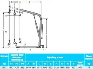030 1648 Żurawik warsztatowy przewoźny udźwig 500 kg - Wyposażenie gospodarstwa rolnego - miniaturka - grafika 2