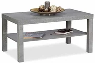 Ławy i stoliki kawowe - Relaxdays stolik kawowy o wyglądzie betonu, z półką, niski stół, do salonu, wys. x szer. x głęb. 45 x 90 x 55 cm, szary - miniaturka - grafika 1