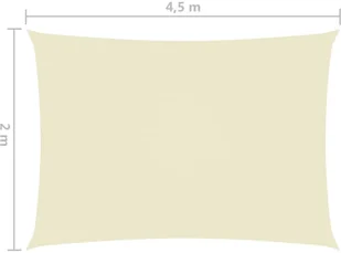 vidaXL Prostokątny żagiel ogrodowy, tkanina Oxford, 2x4,5 m, kremowy vidaXL - Parasole ogrodowe - miniaturka - grafika 7
