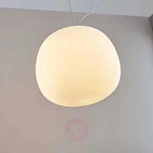 Lampenwelt com Szklana lampa wisząca Ginevra, okrągła, 38 cm - Lampy sufitowe - miniaturka - grafika 2