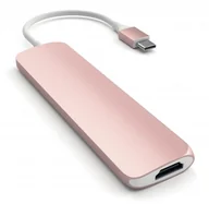Części i akcesoria do laptopów - Satechi SATECHI HUB USB-C HDMI 4K USB Rose Gold | MacBook ST-CMAR Slim Aluminum Multi-Port Adapter Rose Gold - miniaturka - grafika 1