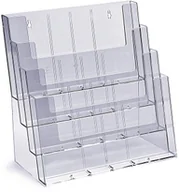 Akcesoria do reklamy - Stojak na ulotki kaskadowy 4 x A4, 8 x A5, 12 x DL plexi odlewany 4C330 - miniaturka - grafika 1