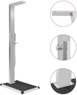 vidaXL Prysznic ogrodowy z podstawą Wpc stal nierdzewna 3051290 - Inne akcesoria do nawadniania - miniaturka - grafika 2