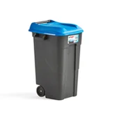 Kosze na śmieci - AJ Produkty Kosz do segregacji LEWIS z pokrywą, 120L, niebieski - miniaturka - grafika 1