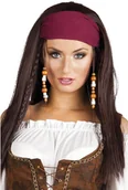 Dodatki do strojów karnawałowych - Boland Peruka Piratka z bordową bandaną B85741 - miniaturka - grafika 1