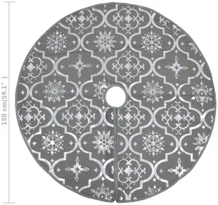 vidaXL Luksusowa osłona pod choinkę ze skarpetą, szara, 150 cm vidaXL - Pozostałe akcesoria świąteczne - miniaturka - grafika 9