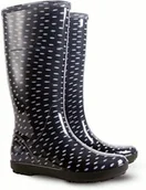 Kalosze damskie - Demar Czarne kalosze damskie w kropki Lady Print V 0076V - miniaturka - grafika 1