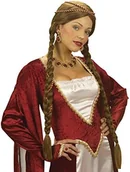 Dodatki do strojów karnawałowych - Widmann RENAISSANCE peruka z długimi splatania brązowa rozmiar uniwersalny SA-Q0877 - miniaturka - grafika 1