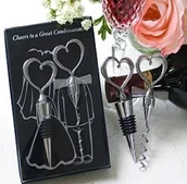 Korkociągi i otwieracze - OOTB Korkociąg i zatyczka do wina, dwa serca - miniaturka - grafika 1