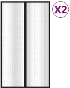 VidaXL Lumarko Moskitiera na drzwi, 2 szt., z magnesami, czarna, 200x80 cm! 314685 VidaXL - Moskitiery - miniaturka - grafika 3