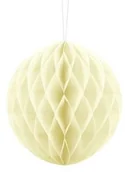 Dekoracje sali - Party Deco Dekoracja wisząca kula jasnokremowa - 20 cm - 1 szt. KB20-079J - miniaturka - grafika 1