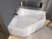 Wanny z hydromasażem - Riho Plug&amp;Play Austin wanna symetryczna z obudową + nóżki 145x145cm BD76 - miniaturka - grafika 1