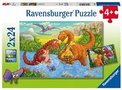 Puzzle - Ravensburger 2x24 EL Bawiace sie din ozaury GXP-727497 - miniaturka - grafika 1